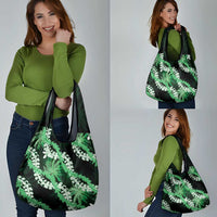 Puakenikeni Maile Lei Grocery Bag Frangipani Green Tropical Leaves LT01 - Polynesian Pride
