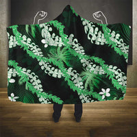 Puakenikeni Maile Lei Hooded Blanket Frangipani Green Tropical Leaves LT01 - Polynesian Pride