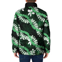 Puakenikeni Maile Lei Padded Jacket Frangipani Green Tropical Leaves LT01 - Polynesian Pride