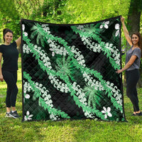 Puakenikeni Maile Lei Quilt Frangipani Green Tropical Leaves LT01 - Polynesian Pride