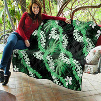 Puakenikeni Maile Lei Quilt Frangipani Green Tropical Leaves LT01 - Polynesian Pride