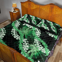 Puakenikeni Maile Lei Quilt Bed Set Frangipani Green Tropical Leaves LT01 - Polynesian Pride