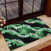 Puakenikeni Maile Lei Rubber Doormat Frangipani Green Tropical Leaves LT01 - Polynesian Pride