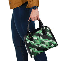 Puakenikeni Maile Lei Shoulder Handbag Frangipani Green Tropical Leaves LT01 - Polynesian Pride