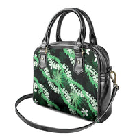 Puakenikeni Maile Lei Shoulder Handbag Frangipani Green Tropical Leaves LT01 - Polynesian Pride
