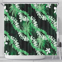 Puakenikeni Maile Lei Shower Curtain Frangipani Green Tropical Leaves LT01 - Polynesian Pride