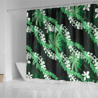 Puakenikeni Maile Lei Shower Curtain Frangipani Green Tropical Leaves LT01 - Polynesian Pride