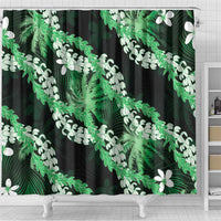 Puakenikeni Maile Lei Shower Curtain Frangipani Green Tropical Leaves LT01 - Polynesian Pride