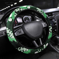 Puakenikeni Maile Lei Steering Wheel Cover Frangipani Green Tropical Leaves LT01 Universal Fit Green - Polynesian Pride