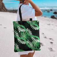 Puakenikeni Maile Lei Tote Bag Frangipani Green Tropical Leaves LT01 - Polynesian Pride
