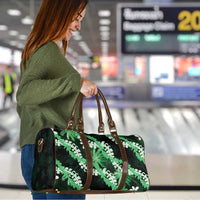 Puakenikeni Maile Lei Travel Bag Frangipani Green Tropical Leaves LT01 - Polynesian Pride