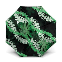Puakenikeni Maile Lei Umbrella Frangipani Green Tropical Leaves LT01 One Size Folded 11.42 inch Opened Diameter 37.4 inch Green - Polynesian Pride