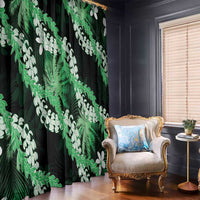 Puakenikeni Maile Lei Window Curtain Frangipani Green Tropical Leaves LT01 - Polynesian Pride