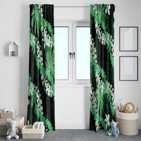 Puakenikeni Maile Lei Window Curtain Frangipani Green Tropical Leaves LT01 - Polynesian Pride