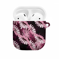 Puakenikeni Maile Lei AirPods Case Frangipani Pink Tropical Leaves LT01 Pink - Polynesian Pride