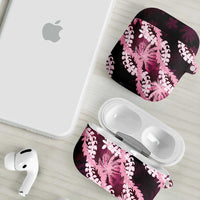 Puakenikeni Maile Lei AirPods Case Frangipani Pink Tropical Leaves LT01 - Polynesian Pride