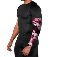 Puakenikeni Maile Lei Arm Sleeves Frangipani Pink Tropical Leaves LT01 - Polynesian Pride