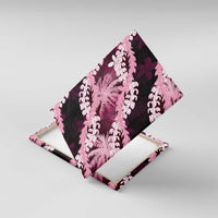 Puakenikeni Maile Lei Canvas Wall Art Frangipani Pink Tropical Leaves LT01 With Frame Pink - Polynesian Pride