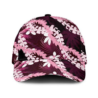 Puakenikeni Maile Lei Classic Cap Frangipani Pink Tropical Leaves LT01 Universal Fit Pink - Polynesian Pride