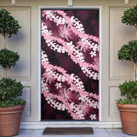 Puakenikeni Maile Lei Door Cover Frangipani Pink Tropical Leaves LT01 Pink - Polynesian Pride