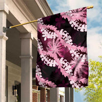 Puakenikeni Maile Lei Garden Flag Frangipani Pink Tropical Leaves LT01 House Flag Pink - Polynesian Pride