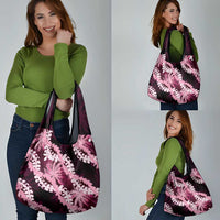 Puakenikeni Maile Lei Grocery Bag Frangipani Pink Tropical Leaves LT01 - Polynesian Pride