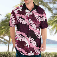 Puakenikeni Maile Lei Hawaiian Shirt Frangipani Pink Tropical Leaves LT01 - Polynesian Pride