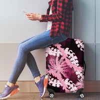 Puakenikeni Maile Lei Luggage Cover Frangipani Pink Tropical Leaves LT01 - Polynesian Pride