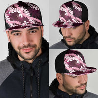 Puakenikeni Maile Lei Mesh Trucker Cap Frangipani Pink Tropical Leaves LT01 - Polynesian Pride