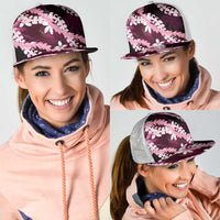 Puakenikeni Maile Lei Mesh Trucker Cap Frangipani Pink Tropical Leaves LT01 - Polynesian Pride