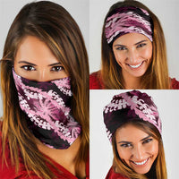 Puakenikeni Maile Lei Neck Gaiter Frangipani Pink Tropical Leaves LT01 - Polynesian Pride