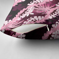 Puakenikeni Maile Lei Pillow Cover Frangipani Pink Tropical Leaves LT01 - Polynesian Pride