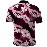 Puakenikeni Maile Lei Polo Shirt Frangipani Pink Tropical Leaves LT01 - Polynesian Pride