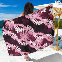 Puakenikeni Maile Lei Sarong Frangipani Pink Tropical Leaves LT01 One Size 44 x 66 inches Pink - Polynesian Pride