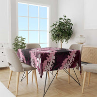 Puakenikeni Maile Lei Tablecloth Frangipani Pink Tropical Leaves LT01 - Polynesian Pride