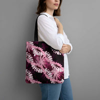 Puakenikeni Maile Lei Tote Bag Frangipani Pink Tropical Leaves LT01 - Polynesian Pride