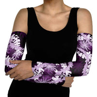 Puakenikeni Maile Lei Arm Sleeves Frangipani Purple Tropical Leaves LT01 - Polynesian Pride