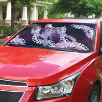 Puakenikeni Maile Lei Auto Sun Shade Frangipani Purple Tropical Leaves LT01 - Polynesian Pride