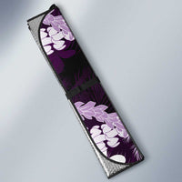Puakenikeni Maile Lei Auto Sun Shade Frangipani Purple Tropical Leaves LT01 - Polynesian Pride