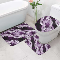 Puakenikeni Maile Lei Bathroom Set Frangipani Purple Tropical Leaves LT01 - Polynesian Pride