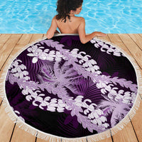 Puakenikeni Maile Lei Beach Blanket Frangipani Purple Tropical Leaves LT01 - Polynesian Pride