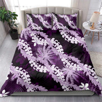 Puakenikeni Maile Lei Bedding Set Frangipani Purple Tropical Leaves LT01 - Polynesian Pride