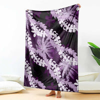 Puakenikeni Maile Lei Blanket Frangipani Purple Tropical Leaves LT01 - Polynesian Pride