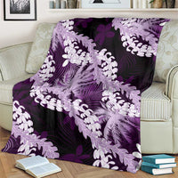 Puakenikeni Maile Lei Blanket Frangipani Purple Tropical Leaves LT01 - Polynesian Pride