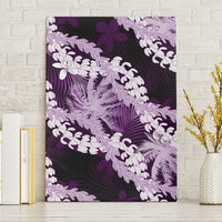 Puakenikeni Maile Lei Canvas Wall Art Frangipani Purple Tropical Leaves LT01 Without Frame Purple - Polynesian Pride