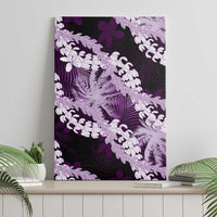 Puakenikeni Maile Lei Canvas Wall Art Frangipani Purple Tropical Leaves LT01 - Polynesian Pride
