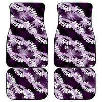 Puakenikeni Maile Lei Car Mats Frangipani Purple Tropical Leaves LT01 - Polynesian Pride