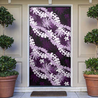 Puakenikeni Maile Lei Door Cover Frangipani Purple Tropical Leaves LT01 Purple - Polynesian Pride
