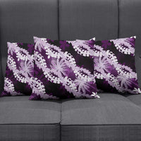 Puakenikeni Maile Lei Pillow Cover Frangipani Purple Tropical Leaves LT01 - Polynesian Pride