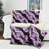 Puakenikeni Maile Lei Pillow Cover Frangipani Purple Tropical Leaves LT01 - Polynesian Pride